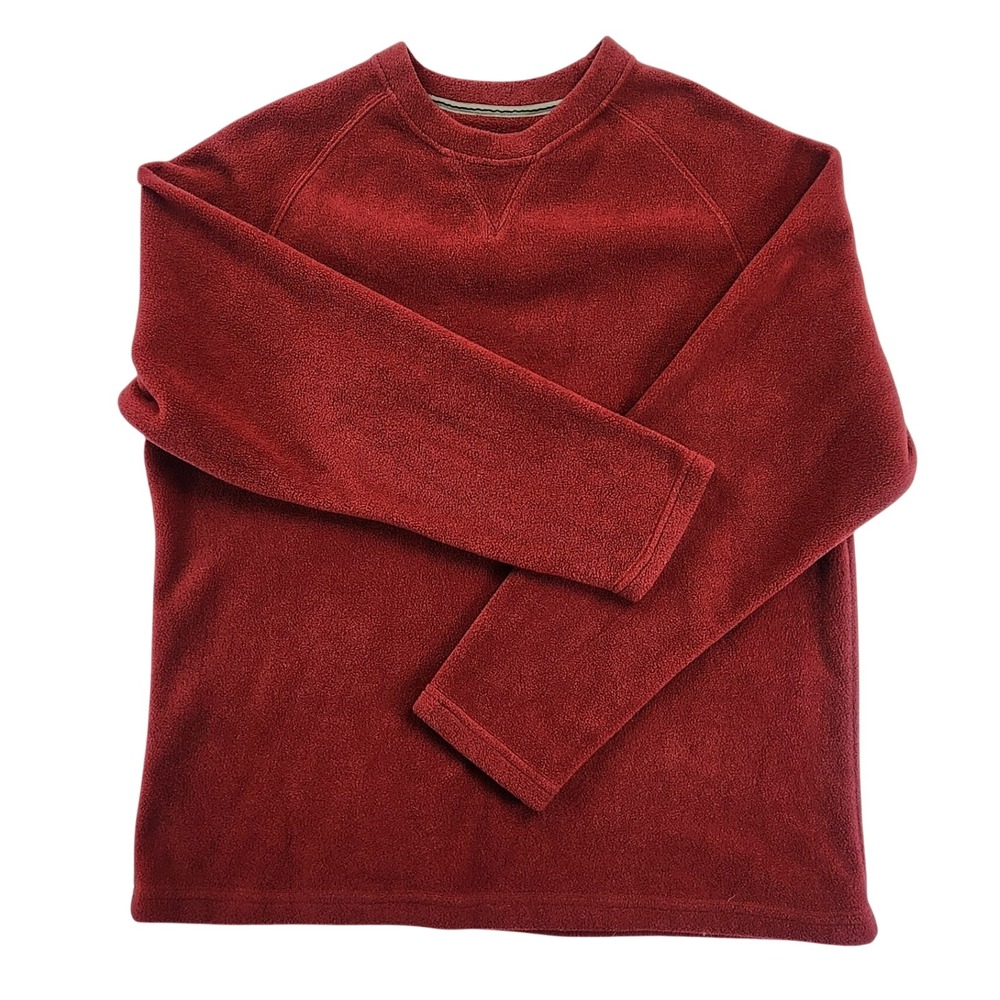 Consensus Mens L Red Fleece‎ Pullover Gorpcore Outdoor Minimalist Cozy Warm Soft